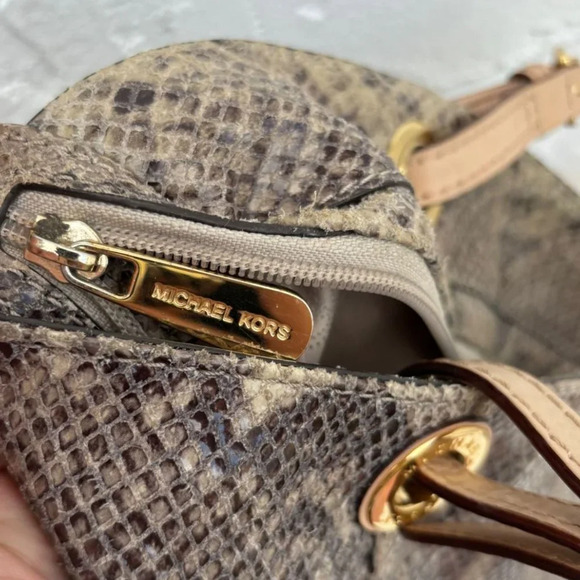 Michael Kors Brown Snake Print Tote Bag - Picture 4 of 12